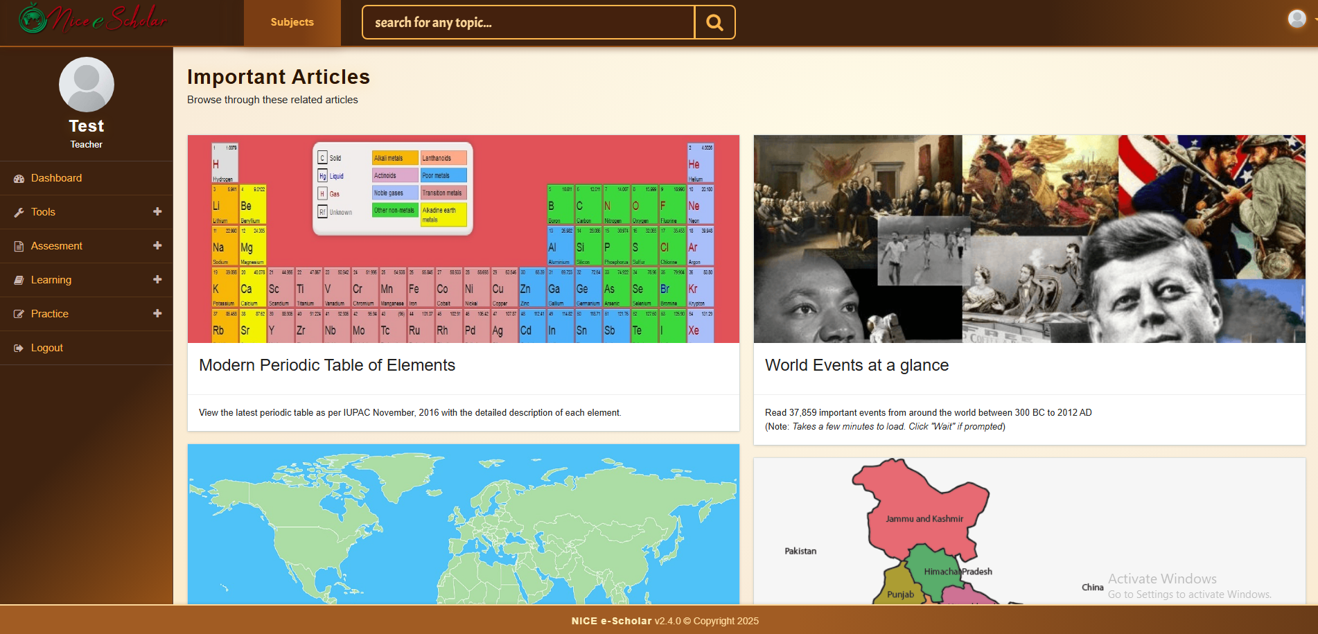 Nice e-Scholar LMS — Important Articles reference page