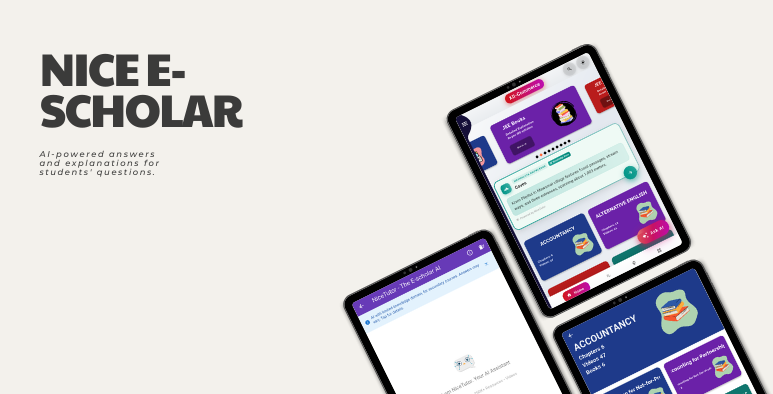 Nice e-Scholar app — student dashboard and study materials